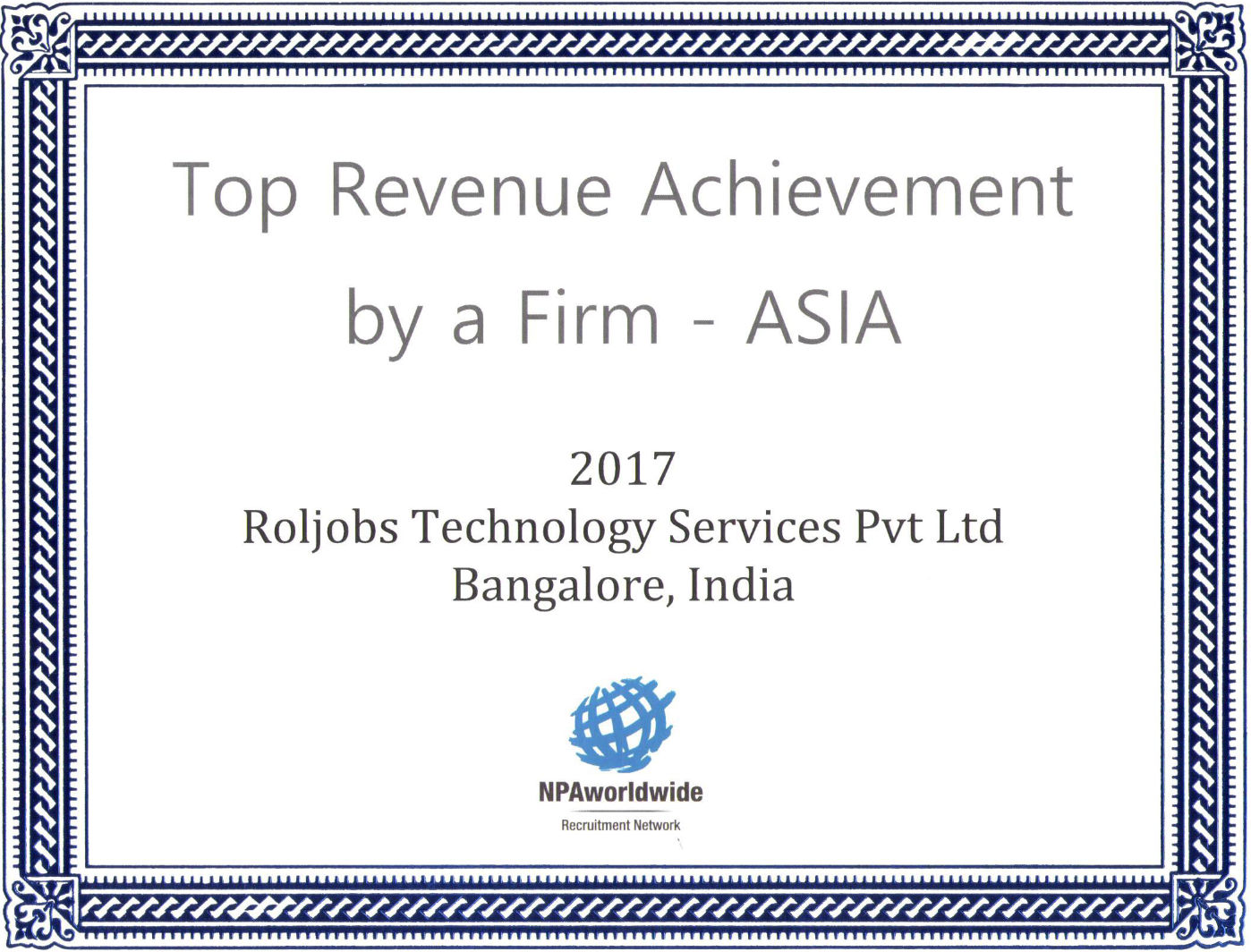Top Revenue Achivement by a Firm - ASIA